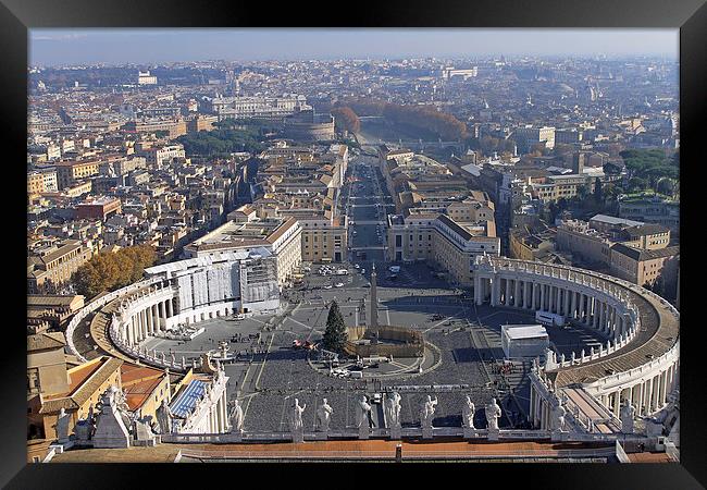 View from Dome of St Peters Basilica Framed Print by Tony Murtagh