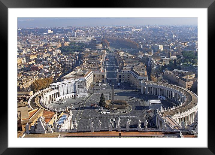 View from Dome of St Peters Basilica Framed Mounted Print by Tony Murtagh