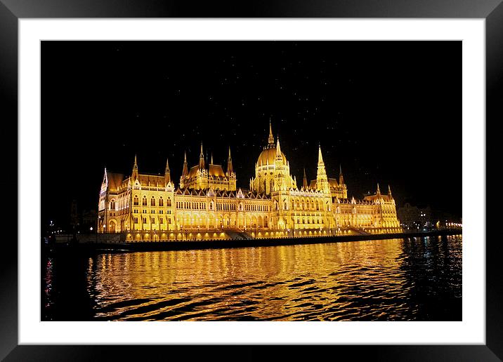 Parliament Building At Night Framed Mounted Print by Tony Murtagh