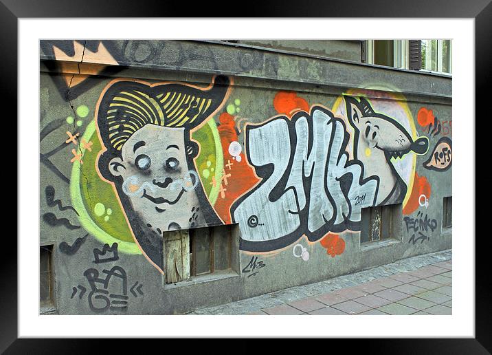 Graffiti in Belgrade Framed Mounted Print by Tony Murtagh