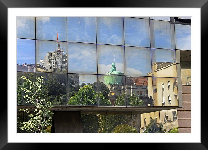 Reflections on Belgrade Framed Mounted Print by Tony Murtagh