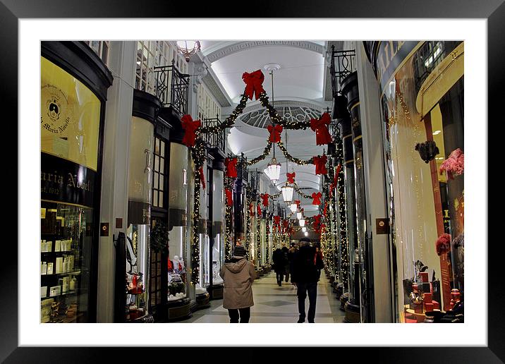 Piccadilly Arcade Christmas Decorations  Framed Mounted Print by Tony Murtagh
