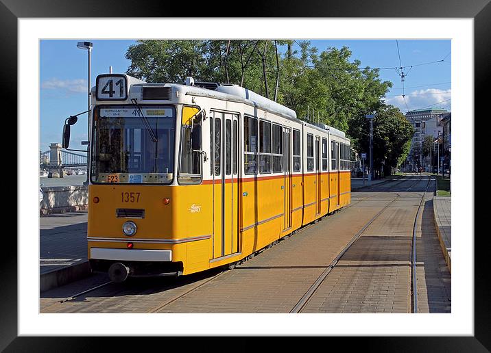 Tram in Budapest Framed Mounted Print by Tony Murtagh