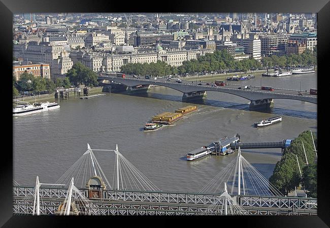  Waterloo Bridge from London Eye  Framed Print by Tony Murtagh