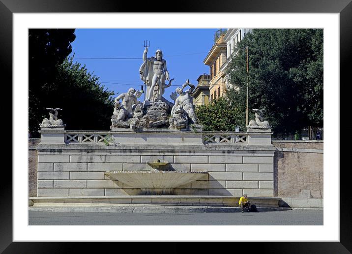 Fontana del Nettuno  Framed Mounted Print by Tony Murtagh