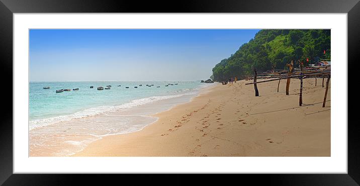 A Beach In Bali Framed Mounted Print by Gillian Oprey