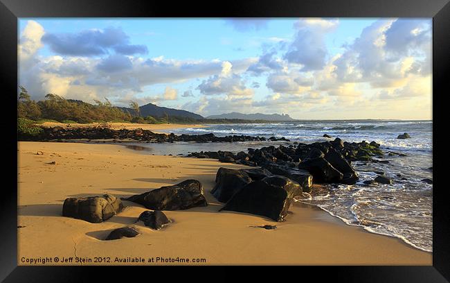 Kauai Beach Morning Framed Print by Jeff Stein