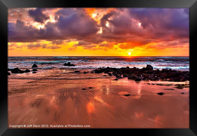 Spectacular Kauai Sunrise Framed Print by Jeff Stein