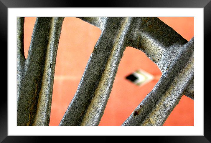 Close up of metalwork on gate Framed Mounted Print by Westley Grant