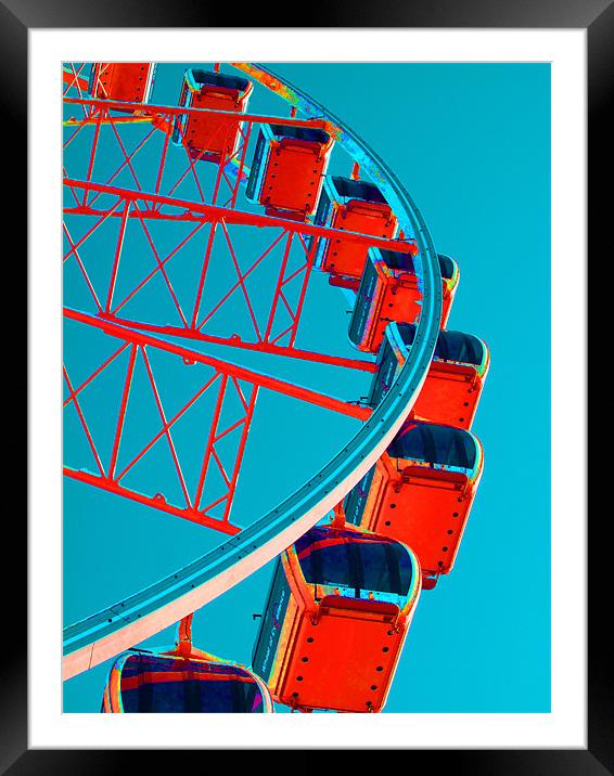Brighton Eye Blue / Orange Framed Mounted Print by laura@ Artfunk
