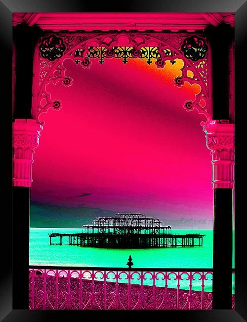 Brighton west pier band stand Framed Print by laura@ Artfunk