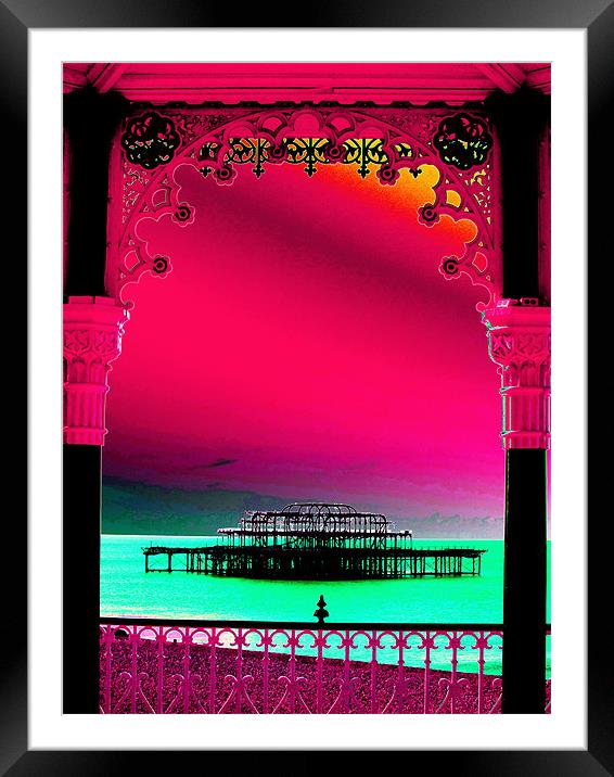 Brighton west pier band stand Framed Mounted Print by laura@ Artfunk