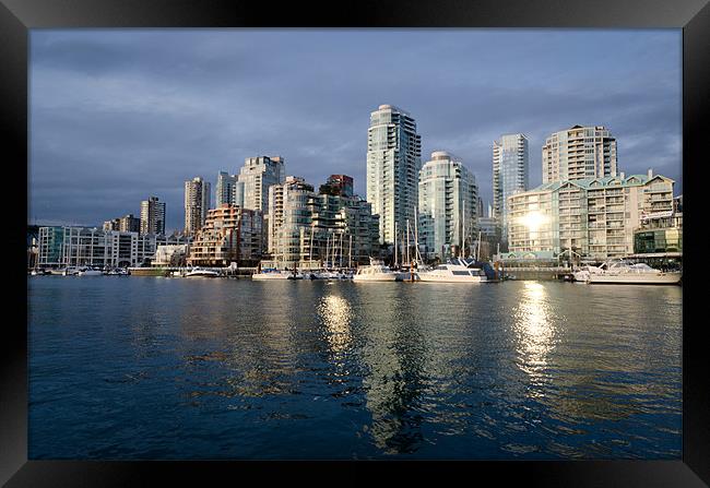 BEACH AVENUE downtown vancouver at sunset BC canada Framed Print by Andy Smy