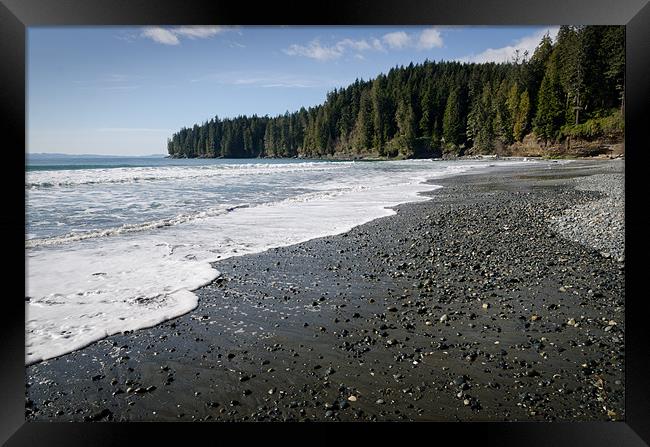 CHINA WAVE china beach juan de fuca provincial park vancouver island BC Framed Print by Andy Smy