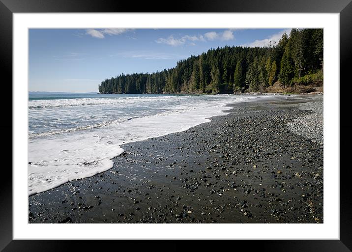 CHINA WAVE china beach juan de fuca provincial park vancouver island BC Framed Mounted Print by Andy Smy
