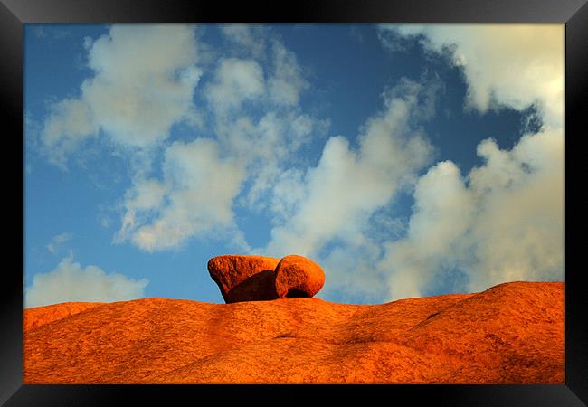 Granite rock in Namib desert Framed Print by Michal Cerny