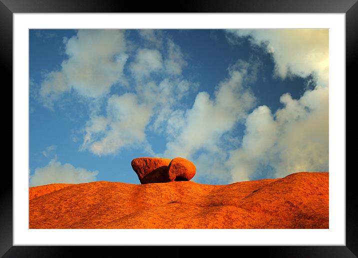Granite rock in Namib desert Framed Mounted Print by Michal Cerny