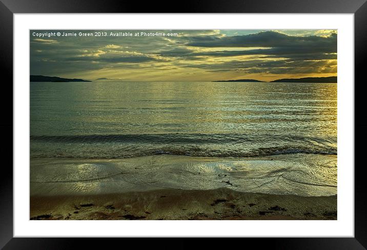 Sunset And Silver Seas Framed Mounted Print by Jamie Green