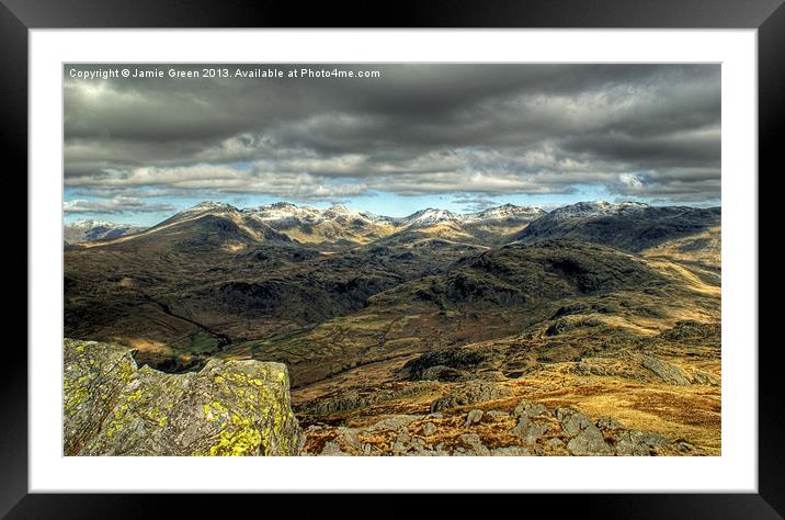 The Scafell Range Framed Mounted Print by Jamie Green