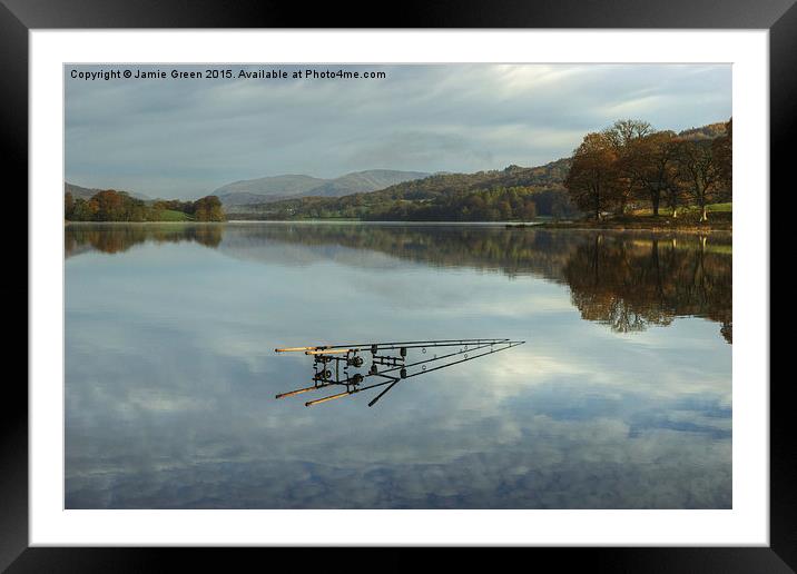   Fishing At Esthwaite Framed Mounted Print by Jamie Green