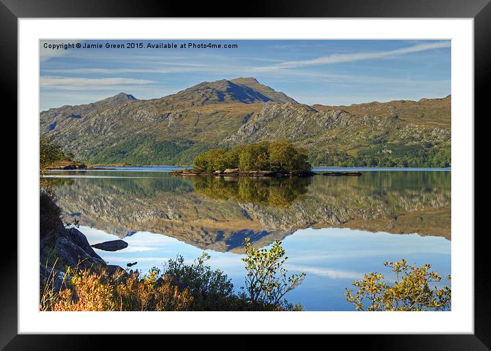  Loch Maree Reflections Framed Mounted Print by Jamie Green