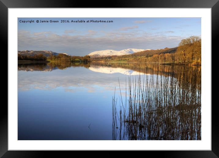 Esthwaite Water, Cumbria Framed Mounted Print by Jamie Green