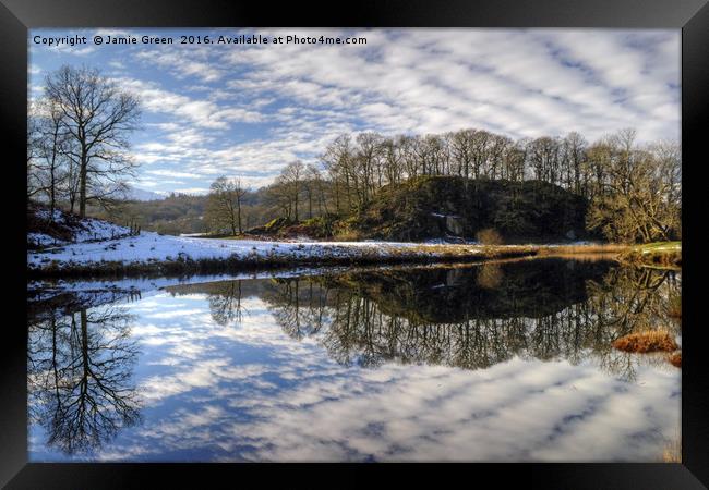 River Brathay Reflections Framed Print by Jamie Green