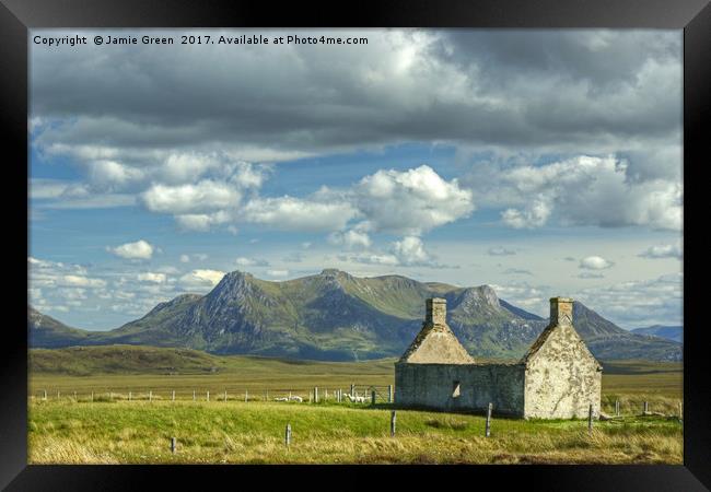 Moine House and Ben Loyal Framed Print by Jamie Green