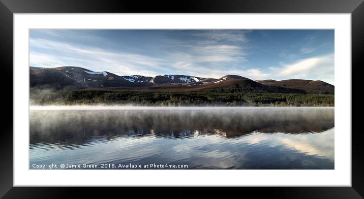 Loch Morlich and The Cairngorm Corries Framed Mounted Print by Jamie Green