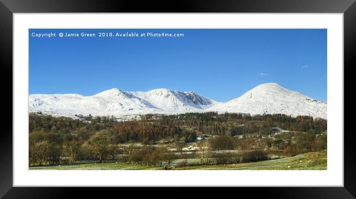 The Coniston Fells in Winter Framed Mounted Print by Jamie Green