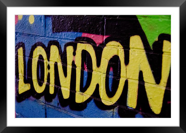 Graffiti Image - London Spray paint Framed Mounted Print by Imran Soomro