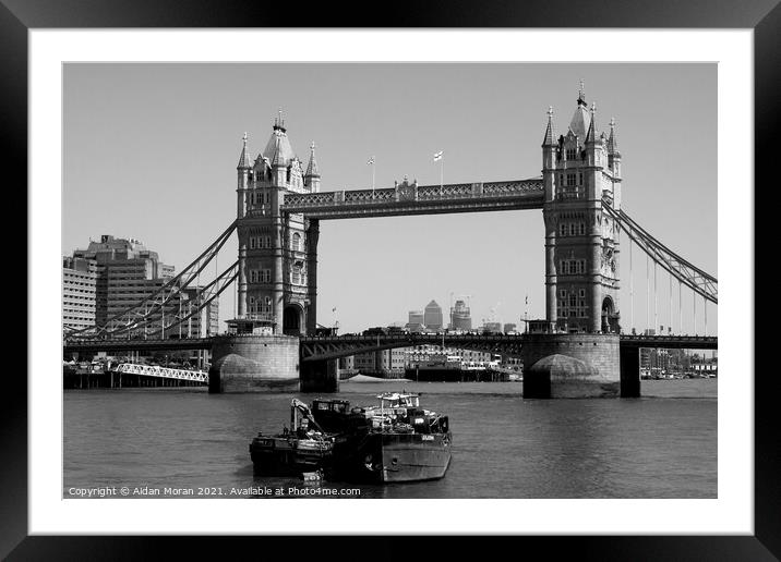 Tower Bridge London Framed Mounted Print by Aidan Moran