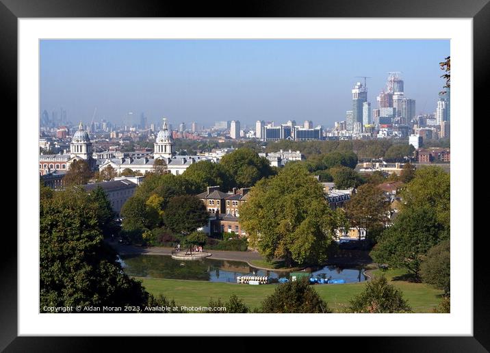 A View Of London From Greenwich Park  Framed Mounted Print by Aidan Moran