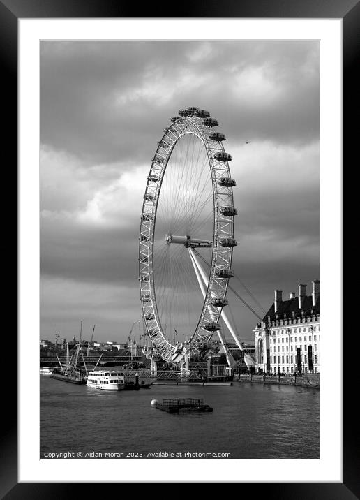 London's Iconic Ferris Wheel Framed Mounted Print by Aidan Moran