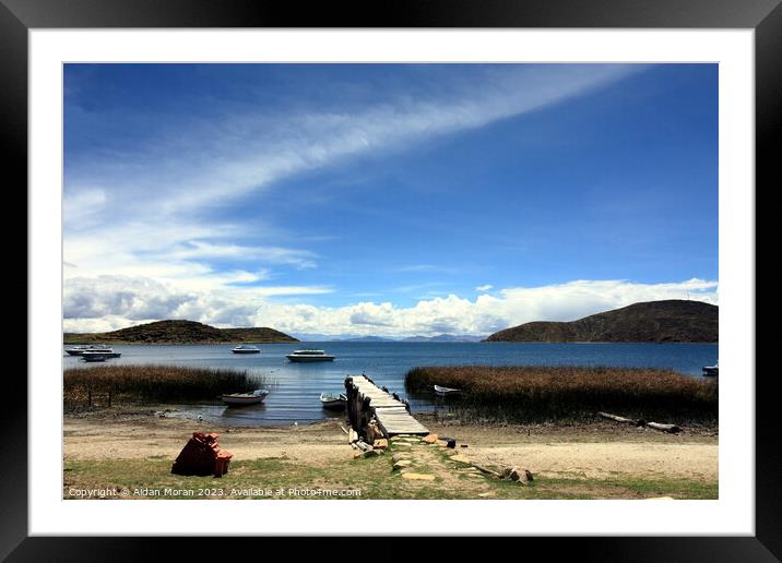 View of Lake Titicaca from the Island of the Sun Framed Mounted Print by Aidan Moran