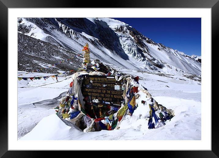 Thorung La Pass - Annapurna Circut - Nepal Framed Mounted Print by Aidan Moran