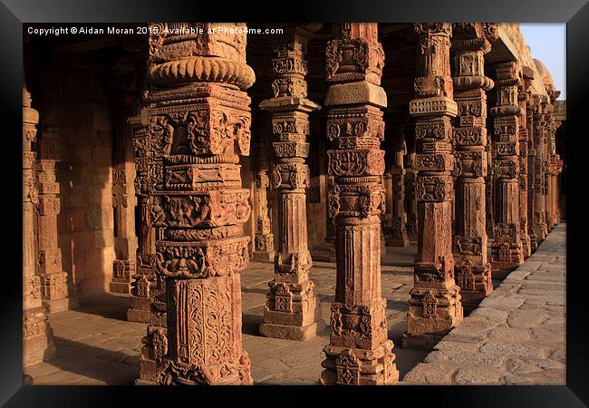  Decorative Pillars Qutab Minar  Framed Print by Aidan Moran
