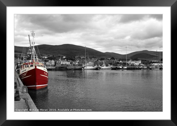 Red Fishing Trawler  Framed Mounted Print by Aidan Moran