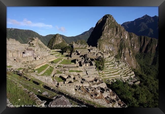 Machu Picchu Citadel, Peru  Framed Print by Aidan Moran