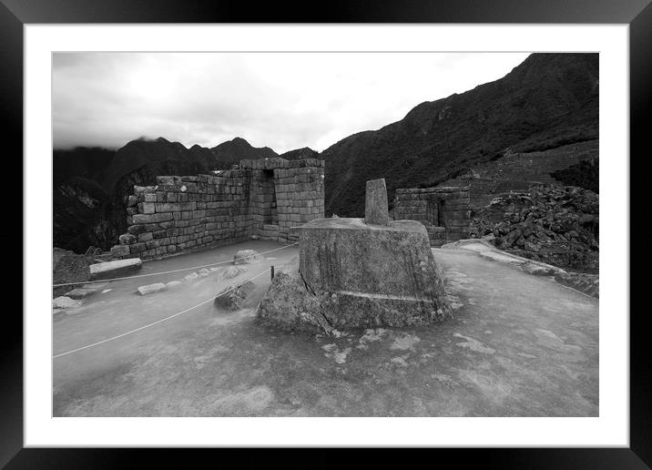 Intihuatana Stone At Machu Picchu  Framed Mounted Print by Aidan Moran