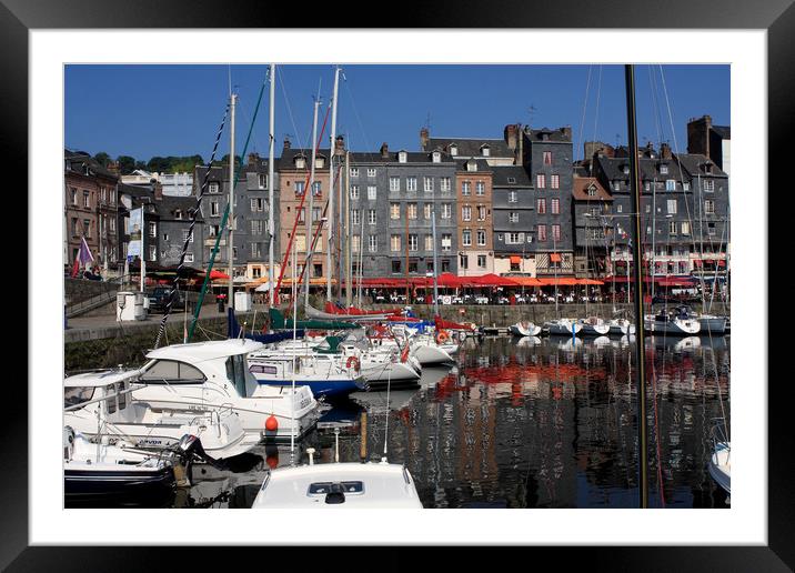 Boats In Honfleur Harbour, France  Framed Mounted Print by Aidan Moran