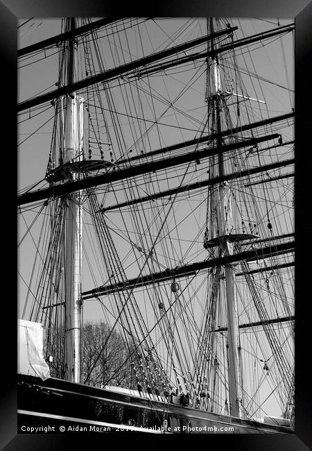 Masts and Rigging of the Cutty Sark   Framed Print by Aidan Moran