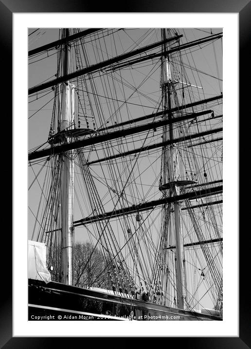 Masts and Rigging of the Cutty Sark   Framed Mounted Print by Aidan Moran
