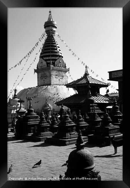 Swayambhunath Temple, Kathmandu, Nepal   Framed Print by Aidan Moran