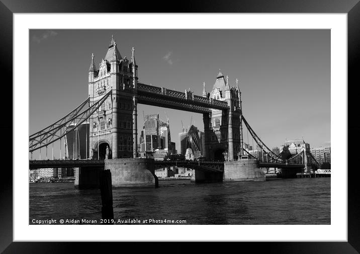 Tower Bridge on the River Thames, London, England  Framed Mounted Print by Aidan Moran