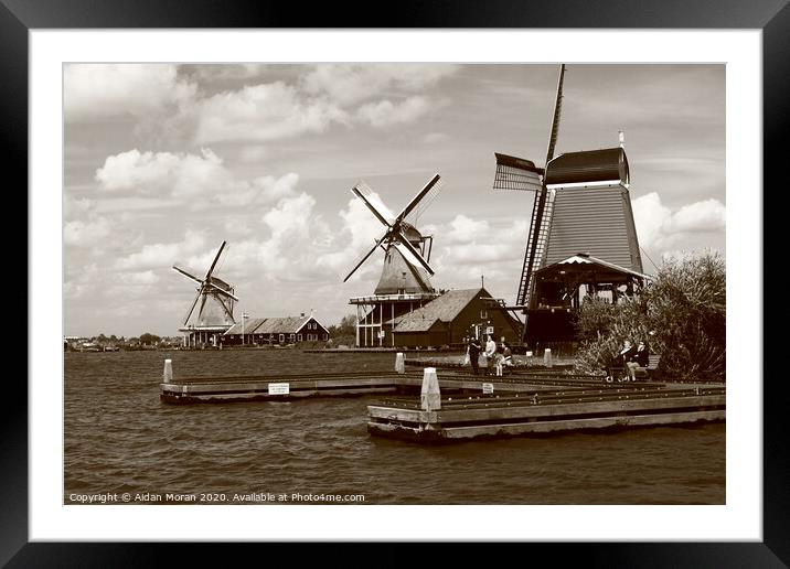 Zaanse Schans Windmills  Framed Mounted Print by Aidan Moran