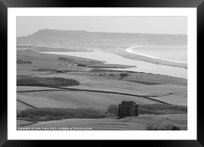 St Catherine's Chapel and Chesil Beach Framed Mounted Print by Colin Tracy