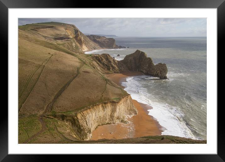 Durdle Door and Cliffs Framed Mounted Print by Colin Tracy