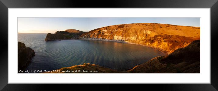 Lulworth Cove, Dorset UK at sunset  Framed Mounted Print by Colin Tracy