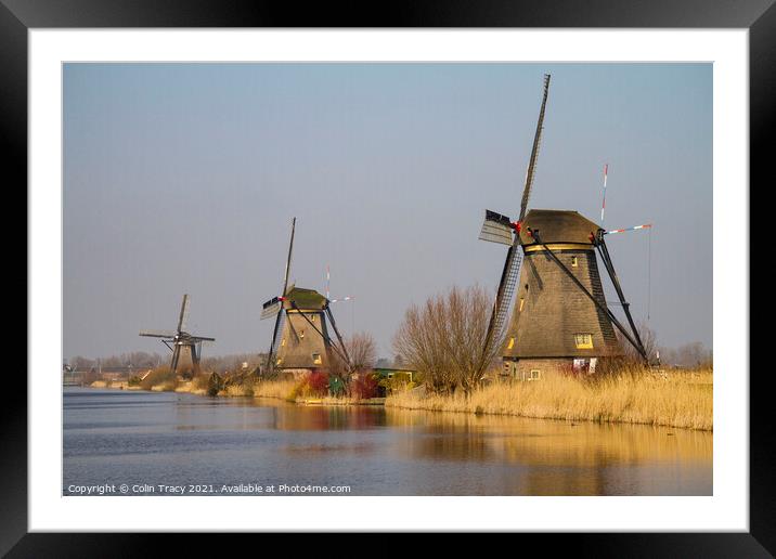 Windmills at Kinderdijk, Holland Framed Mounted Print by Colin Tracy
